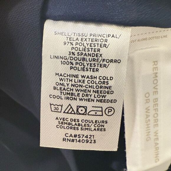 Loft Women’s Navy Blue Flutter Shirt Dress Tie Back Size 6 - Picture 6 of 8